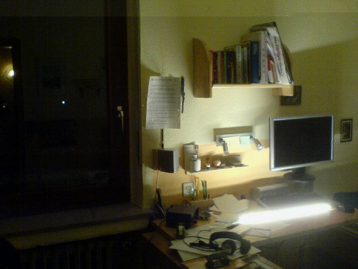 Hier die Leiste am Abend im Einsatz: Noch nicht bei voller Helligkeit.