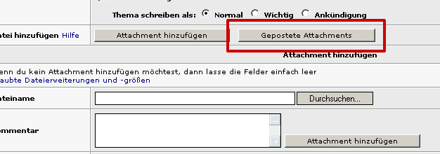 NACHDEM Dateien oder Bilder chogeladen wurden, findet sich ein neuer Button im Fenster. Wenn du diesen betätigst, kannst du sehen welche Dateien bereits hinzugefügt wurden.